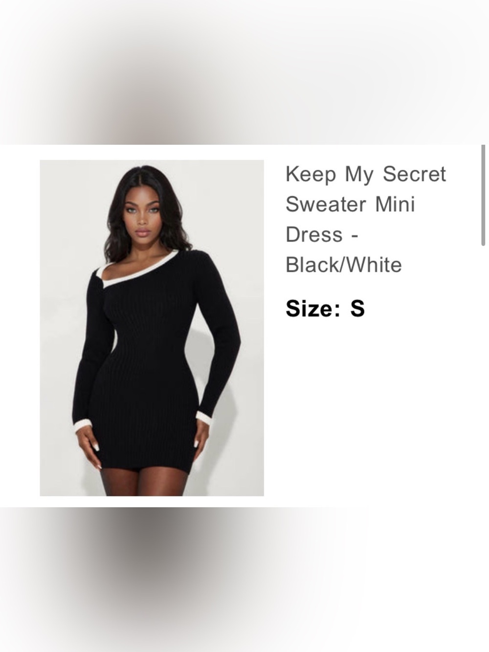 FASHION NOVA KEEP MY SECRET SWEATER MINI DRESS